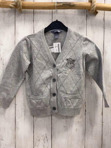 H&M Strickjacke Gr. 104  grau Rauten