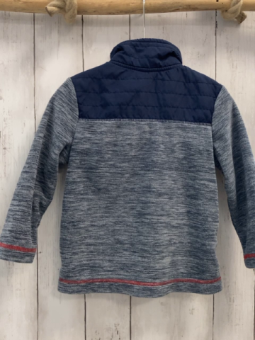  Fleecejacke  Gr. 104  blau rot + grau blau meliert rote Nähte 
