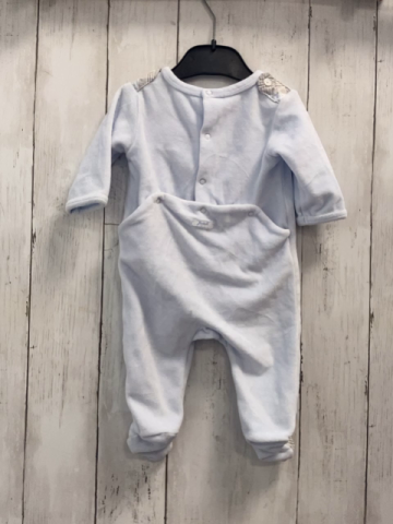 Jacadi  Strampler  Gr. 68  hellblau Nicky + karierte Brusttasche + Füße 