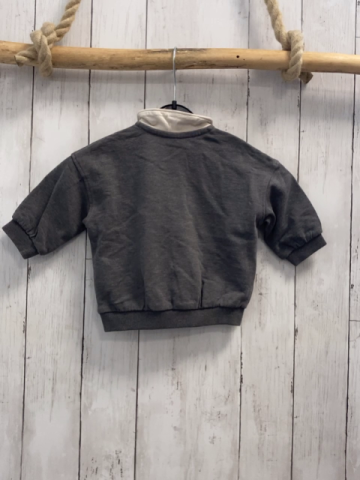H&M  Pullover  Gr. 68  grau weißer Kragen Knopfleiste 