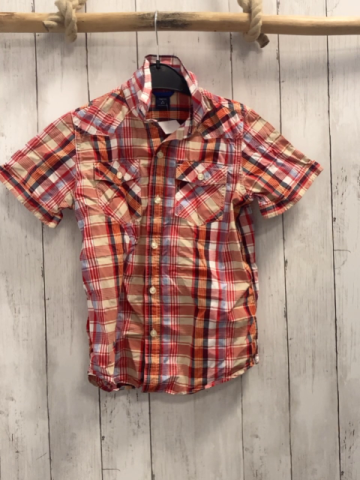 GAP  Sommerhemd  Gr. 122/128  rot grau weiß beige hellblau kaierit 