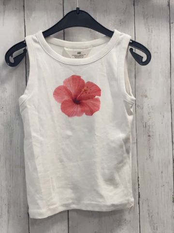 H&M  Top Gr. 134  weiß rote Blüte 