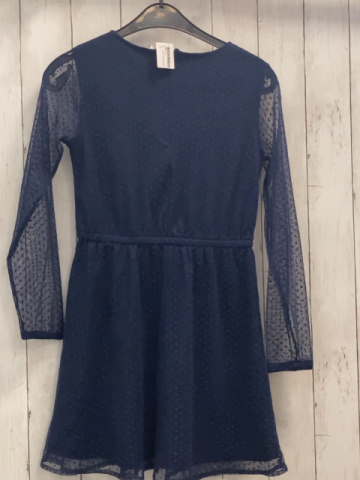   Kleid  Gr. 146/152  blau zweilagig Netz + Sterne 