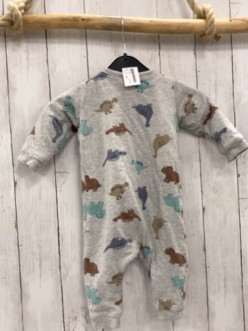 H&M  Overall Gr. 74  grau bunte Dinos 