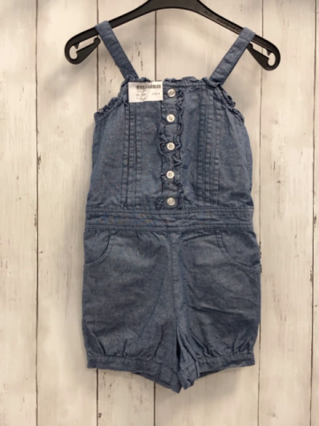   Playsuit   Gr. 104  blau Rüschenbund 