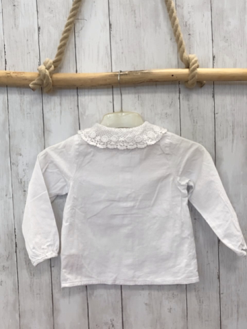 Name it  Bluse  Gr. 104  weiß großer Kragen mit Häkelei 