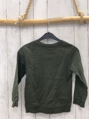 H&M Pullover  Gr. 110  kiwi Paiettenino weiße Schrift 