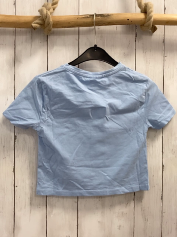Zara  T-Shirt  Gr. 128  hellblau Törtchen Schrift 