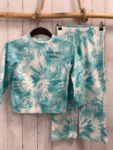 2tlg H&M  Pullover + Jogginghose  Gr. 128  weiß türkis Druck