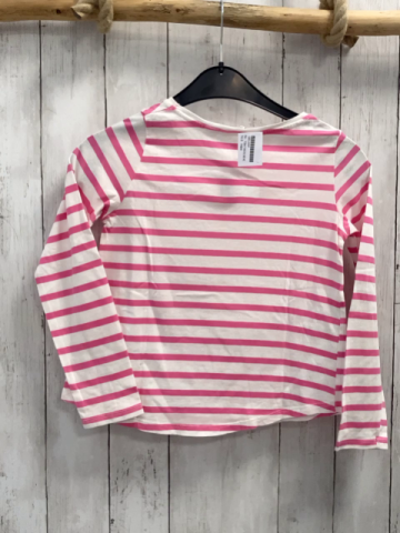 H&M  Langarmshirt  Gr. 134/140  weiß pink Streifen Pailettenherz Daisy Duck