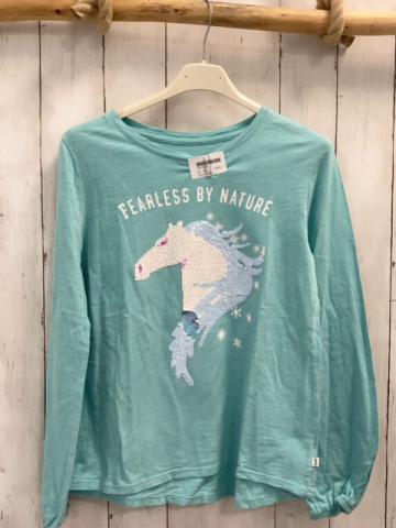 GAP  Langarmshirt  Gr. 152  mint Pailettenpferd weiße Schrift 