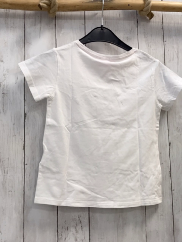 Gaudi T-Shirt  Gr. 128  weiß schwarze Schrift mit Steinen 
