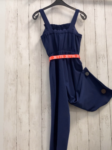 Staccato  Jumpsuit  Gr. 152  blau neonorange Gürtel mit Schrift 