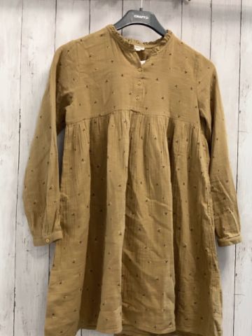 Vertbaudet  Kleid  Gr. 152  ocker Struktur Blumen 