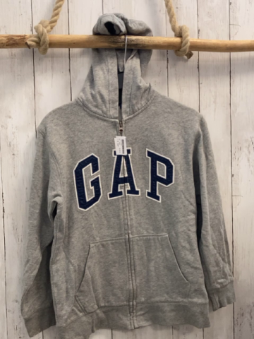 GAP  Sweatjacke  Gr. 152  grau Kapuze blau weiße Schrift 