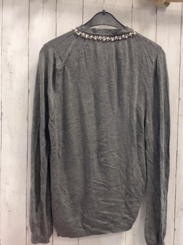  Strickjacke Gr. S grau Perlen