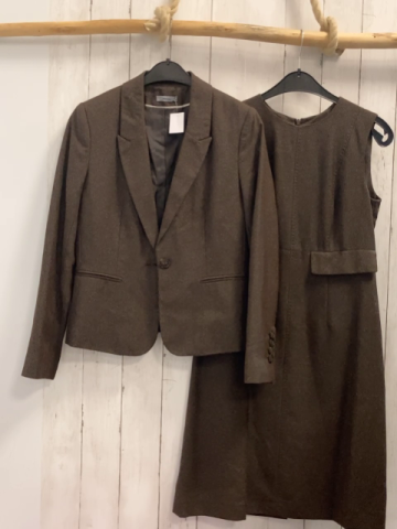 Montego 2tlg Kleid + Blazer  Gr. 38  braun meliert