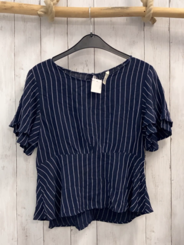 zara Sommerbluse Gr. M blau weiß gestreift