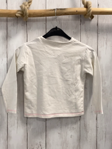 Billieblush Langarmshirt Gr. 110  weiß Pailettentierkopf pink Nähte 