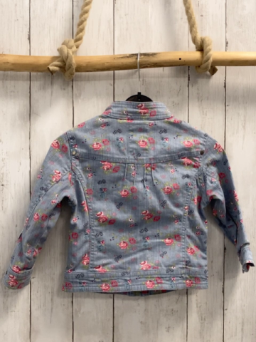   Jeansjacke  Gr. 98  blau pink rosa Blumen 
