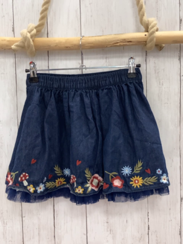 Review  Rock Gr. 122  blau jeans gestickte Pilze + Blumen 
