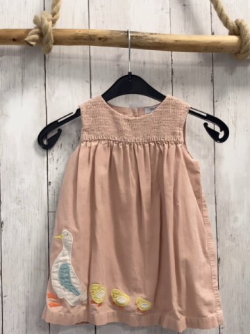 Baby Boden  Kleid  Gr. 80  heller lachston Gans mit Küken 