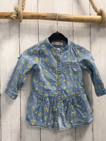 Zara Kleid  Gr. 80  hellblau gelb orange Blumen