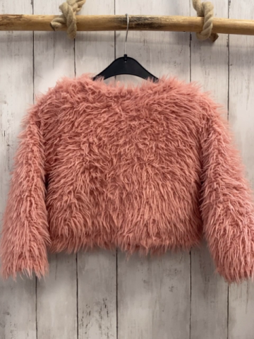 H&M  Plüschjacke  Gr. 110  rosa Kapuze 