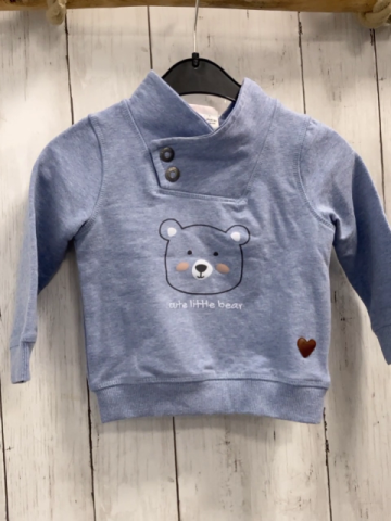  Pullover Gr. 80  hellblau großer Kragen Bär