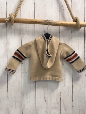  Strickjacke Gr. 62  beige rot blau weiß Streifen