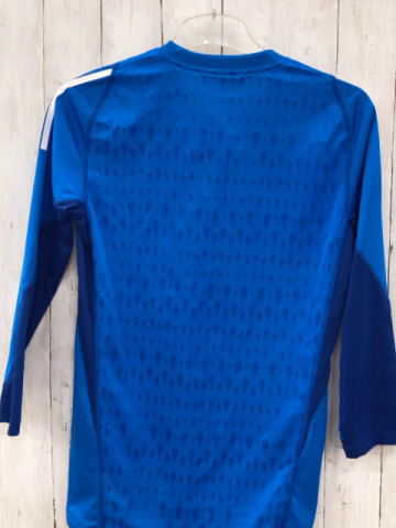 Adidas Sportshirt Gr. L blau weiße Streifen Langarm