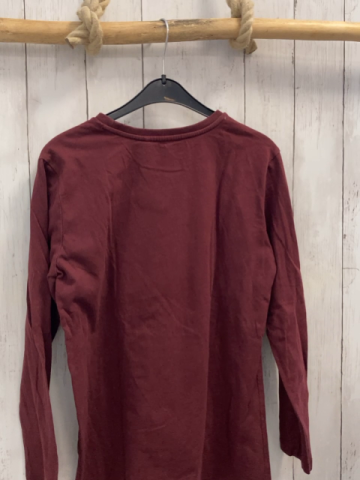 Esprit  Langarmshirt  Gr. 158/164  weinrot Quadrat mit Schrift 