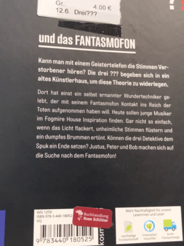 Drei???  Buch und das Fantasmofon 
