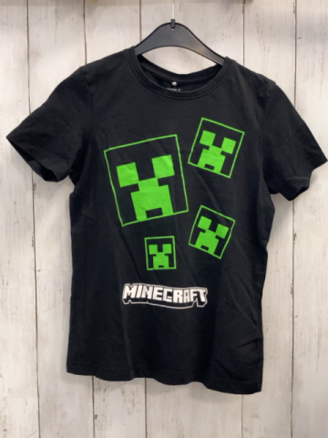 Name it  T-Shirt  Gr. 134/140  schwarz grüne Minecraft Klötze 