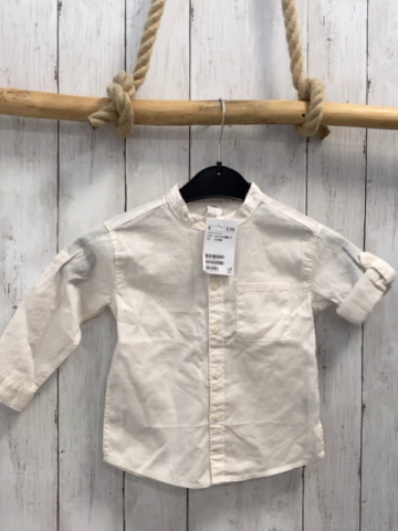 neu H&M  Hemd  Gr. 86  beige Ärmel zum Aufkrempeln 