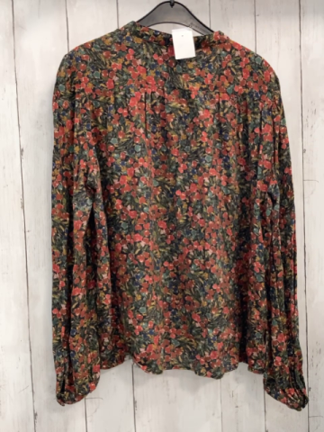 Mango Bluse Gr. M schwarz bunte Blumen