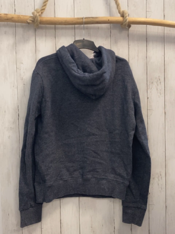Superdry  Pullover  Gr. M blau grau meliert  Kapuze rot weiße Schrift 