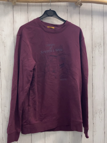 Scotch & Soda  Pullover  Gr. M weinrot Buch Schrift 