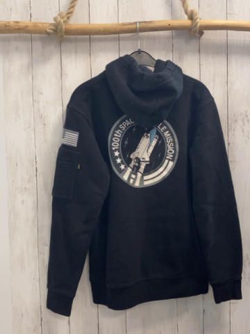 Alpha Industries  Pullover  Gr. L schwarz Schrift Nasa Kapuze 