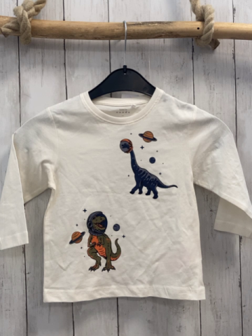 Name it  Langarmshirt  Gr. 92  weiß Dinos 