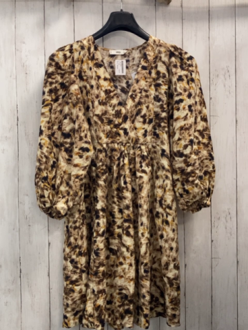 Mango  Kleid Gr. M beige braun ocker gemustert 