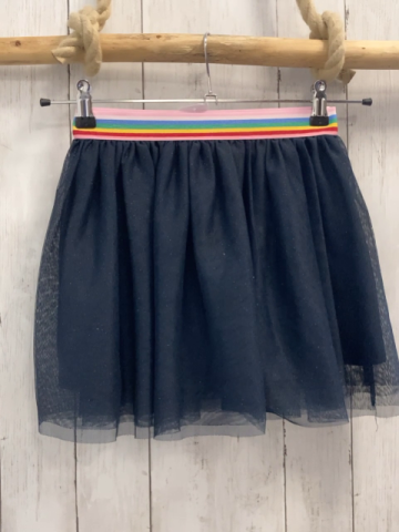 H&M Rock Gr. 122  blau glitzernd gestreifter Bund