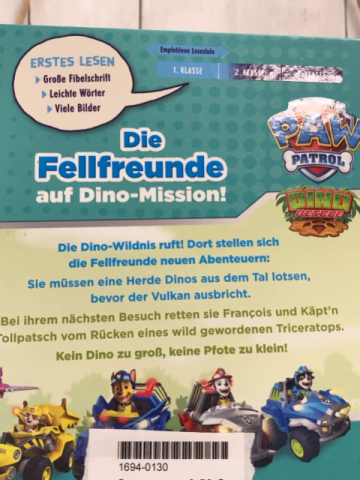 Paw Patrol  Buch Die Fellfreunde auf Dino-Mission 