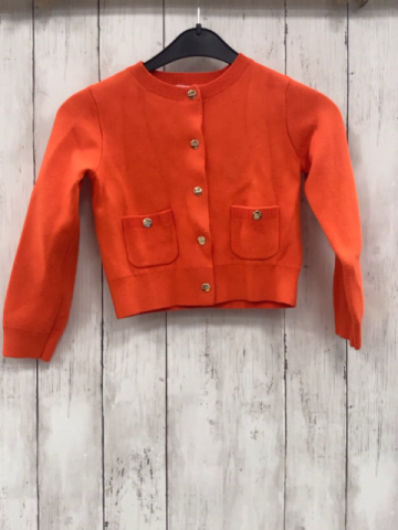 Jacadi  Strickjacke Gr. 116  orange goldene Knöpfe 