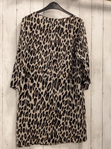 H&M  Kleid Gr. M  hellgrau + schwarz braun leoprint 