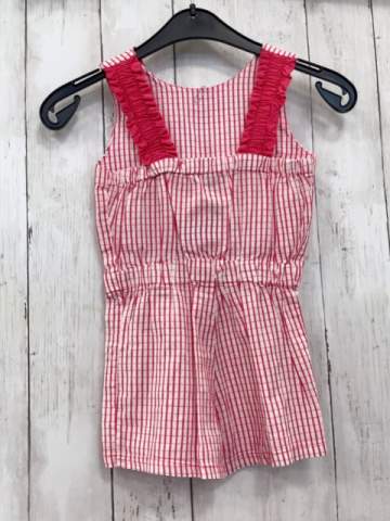 Sergent Major  Playsuit Gr. 98  pink weiß kariert Rüschen rosa Knöpfe 