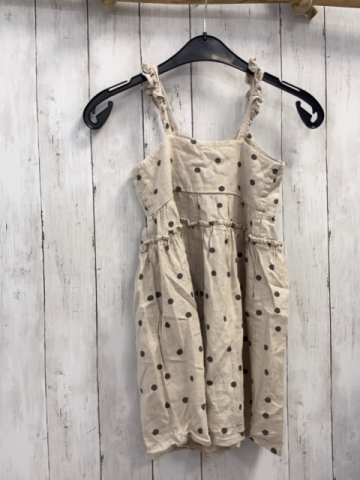Next  Kleid  Gr. 122  beige Leinen graue Punkte 