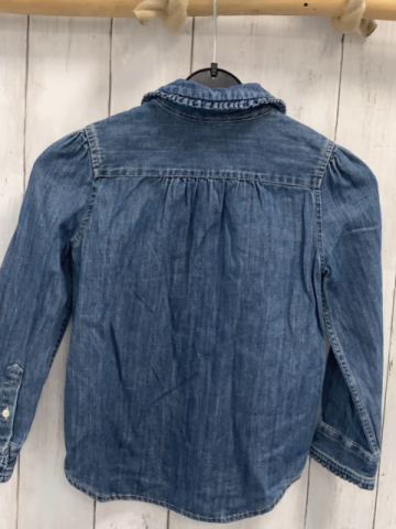 Ralph Lauren  Bluse  Gr. 110  blau Jeans Rüschenbund 