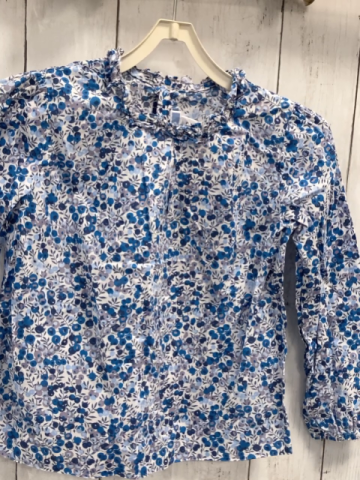 Jacadi  Bluse  Gr. 116  weiß blau hellblaue Blumen 