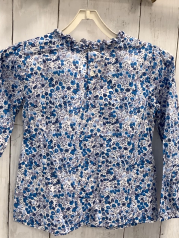 Jacadi  Bluse  Gr. 116  weiß blau hellblaue Blumen 